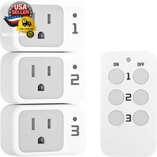Remote Control Outlet,  Electrical Light Switch, Plug in Wall Plug with On/Off S