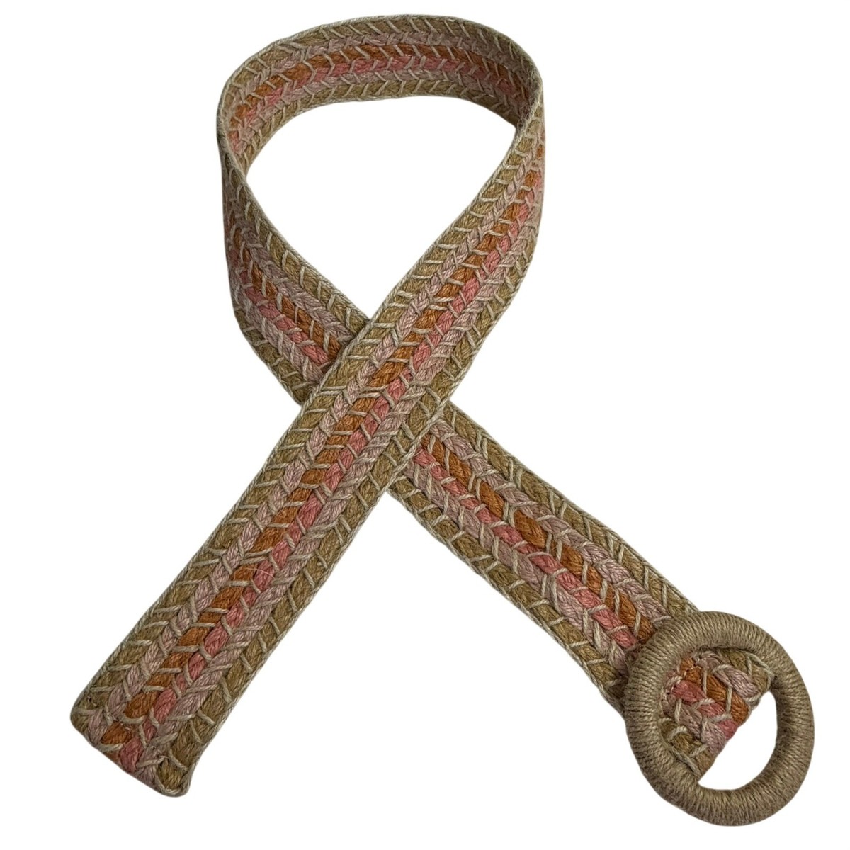 Zara Braided Jute Belt Womens L Woven Boho Wide Festival  display picture 2