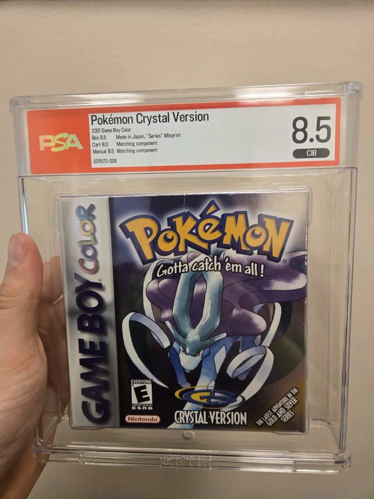Pokemon Crystal Misprint PSA CIB 8.5 NOT WATA VGA game boy color