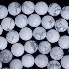 Natural White Howlite Round Beads Gemstone 15" Strand 4mm 6mm 8mm 10mm 12mm