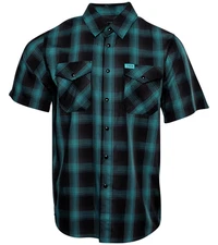 DIXXON Flannel "Trixie" Men's MEDIUM Bamboo Short Sleeve SXS Addicts Plaid Shirt