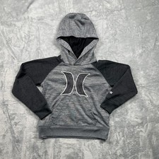 Hurley Kids Gray Heathered Black Therma-Fit Hoodie Pullover Long Sleeve Size 4