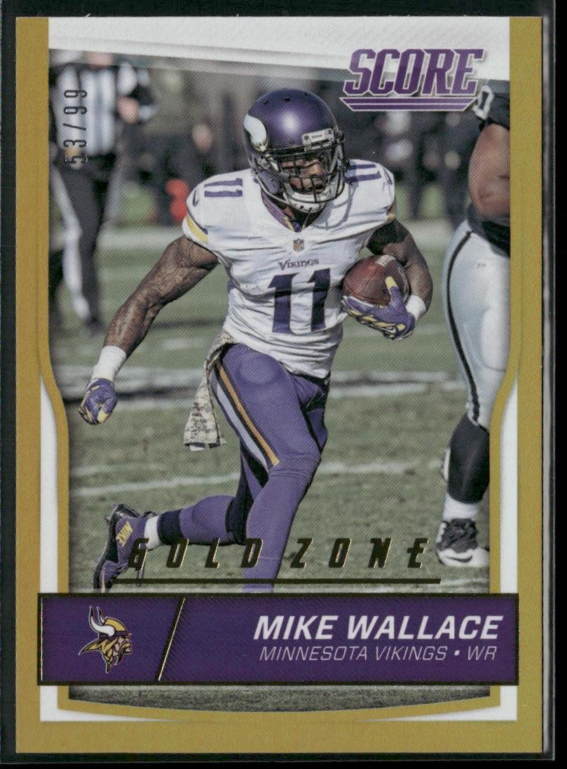 2016 Score Mike Wallace #183 Jumbo Gold Zone /99 Minnesota Vikings
