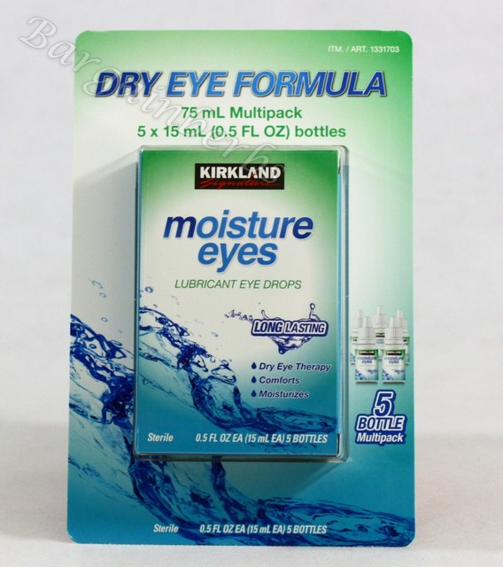 Kirkland Moisture Eyes Lubricant Eye Drops 5 Bottles (0.5 Oz ea) Free