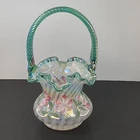 Fenton art class trellis basket 1995 90th anniversary family signature series