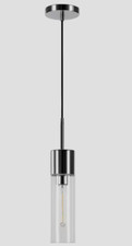 Camden & Wells Lance Polished Nickel Clear Glass Pendant Light Fixture PD0302