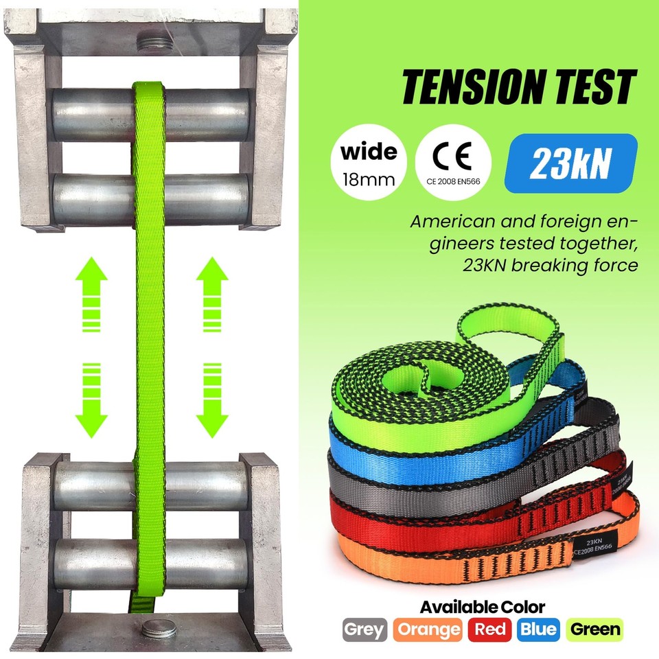 18MM Nylon Climbing Slings Runners 23 kN Strong bing Straps for Rock