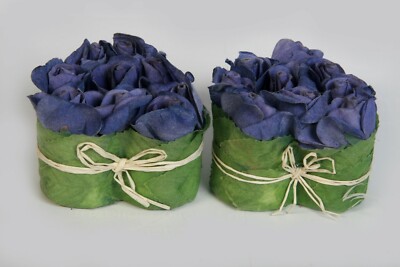Rosenherz Flowerbox Blumenbox Kunstrosen Dekorosen Blumengesteck lila 2xhandmade
