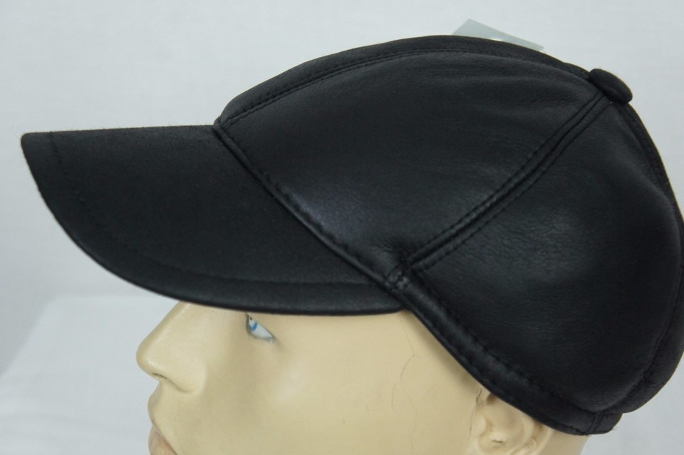 Cappello Biker Camionista Cappello Biker In Vera Pelle Di Pecora Shearling - Visiera, Stile Camionista, Nuovo Con Etichette Cappello Invernale Con Visiera Uomo - Foto 8