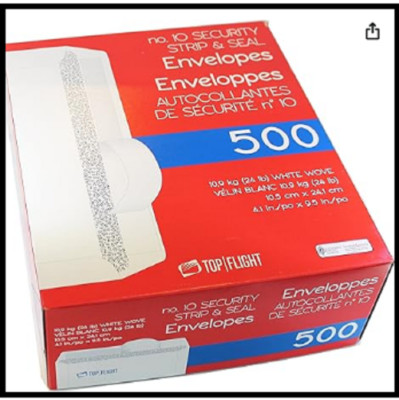 Security Letter White Business Envelopes Self Stick Bulk 500 Peel Seal Tinted