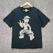 Vintage Tupac Shirt Mens Medium Black 90s Rap Tee Cartoon Caricature 2Pac RARE