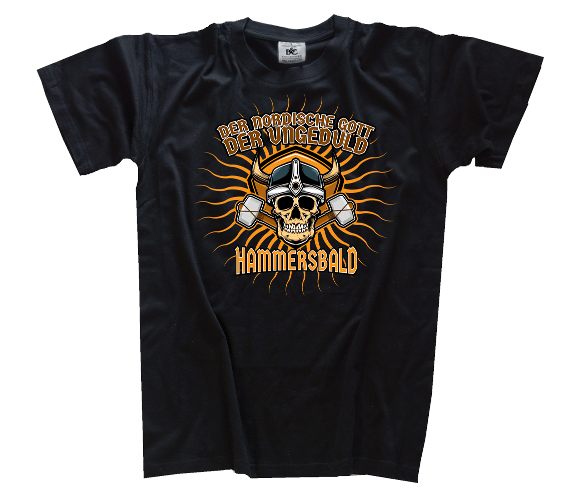 „Hammersbald“ Herren T-Shirt – Nordischer Gott Der Ungeduld – 100% Baumwolle – Größen M Bis 5XL
