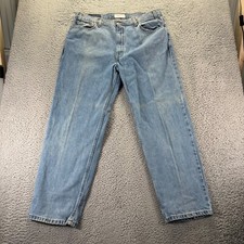 Vintage Levis Strauss Jeans Mens 42x32 Blue Light Wash Cotton Relaxed Fit Denim