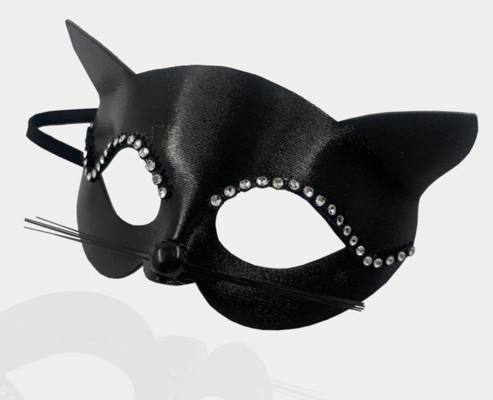 Gato Mujeres Niña Gato Negro Gatito Halloween Héroe Disfraz Baile Fiesta Ojo Máscara Facial Foto 2 de 4