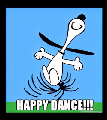 Happy Dance WOO HOO!! Snoopy  Charlie Brown -MAGNET