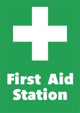 Image of FIRST AID STATION / First Aid 3mm Foamex Plastic Signs or Stickers