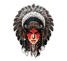 Indigenous Women Awareness Native Indian American Girl vinyl sticker decal label