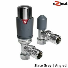 Thermostatic TRV Radiator Valves 1/2" x 15mm Angled/Corner/Straight - Twin Pack