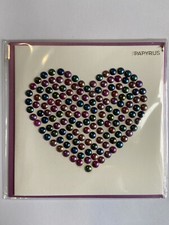 Papyrus Valentine  s Day Greeting Card - Studs Beaded Heart