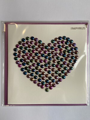 Papyrus Valentine s Day Greeting Card - Studs Beaded Heart
