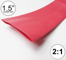 1.5" ID Red Heat Shrink Tube 2:1 ratio 1-1/2" wrap 10 feet inch/ft/to 40mm