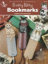 Pretty Kitty Bookmarks Plastic Canvas Orange Brown Black Golden Gray White OOP