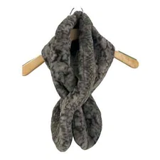 INC International Concepts Women's Pull Through Scarf, Gray Snake, Faux Fur New