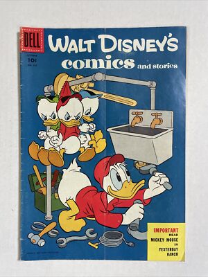 Walt Disney s comics 181 VG Dell comic 1955 plumber Barks 