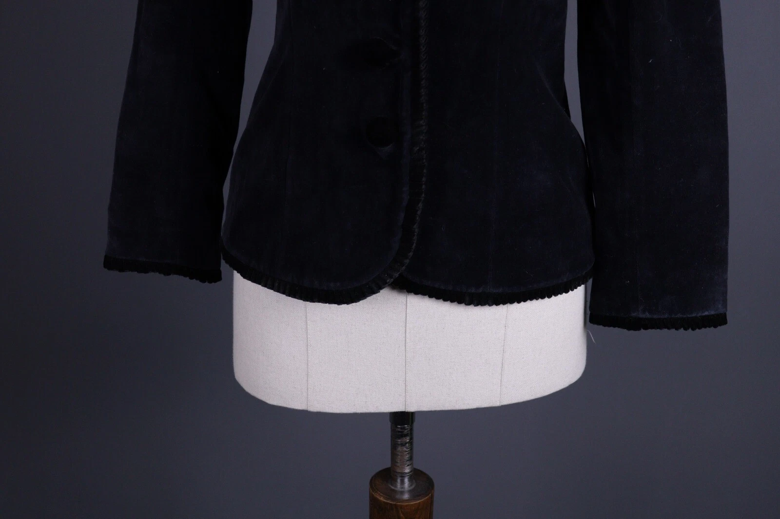 Giacca blazer Kenzo Jungle vintage nera velluto con bottoni taglia US 6