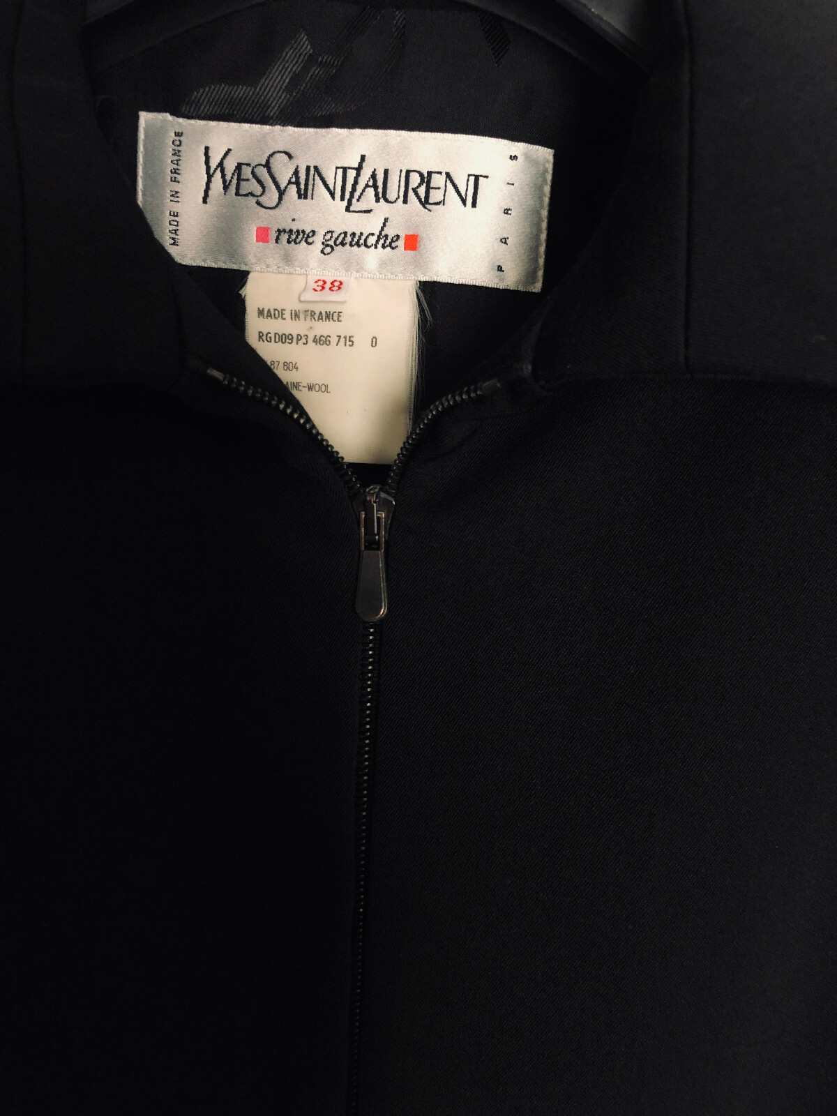 Giacca Vintage Yves Saint Laurent Rive Gauche Alber Elbaz Lana Nera