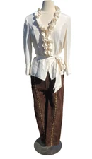 Brazil Roxx Jeans Rust Brown Studded Gems  Brown Art  Womens size 42/6