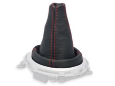 FÜR HONDA JAZZ III 08-14 SCHALTMANSCHETTE SCHALTSACK NATURLEDER NAHT ROT