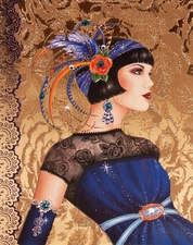 Chart Needlework Embroidery Counted Cross Stitch Pattern-Art Deco Lady