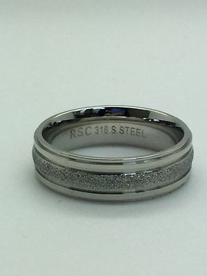 RSC Stainless Steel Sparkle Band/Ring With CZ Stones Size 7.5 | eBay