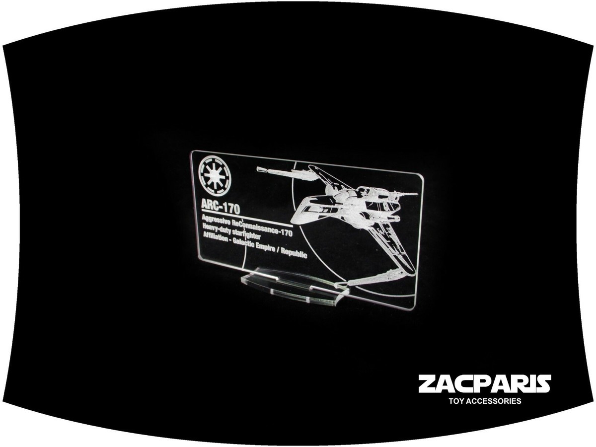 DISPLAY PLAQUE for STAR WARS ARC-170 STARFIGHTER MODELS , Lego