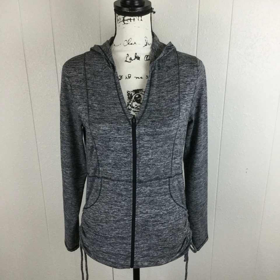 PINK LOTUS Cremallera Cuello en V Corbata Lateral Gris Sudadera con Capucha Sudadera con Capucha Para Mujer Talla S Foto 2 de 4