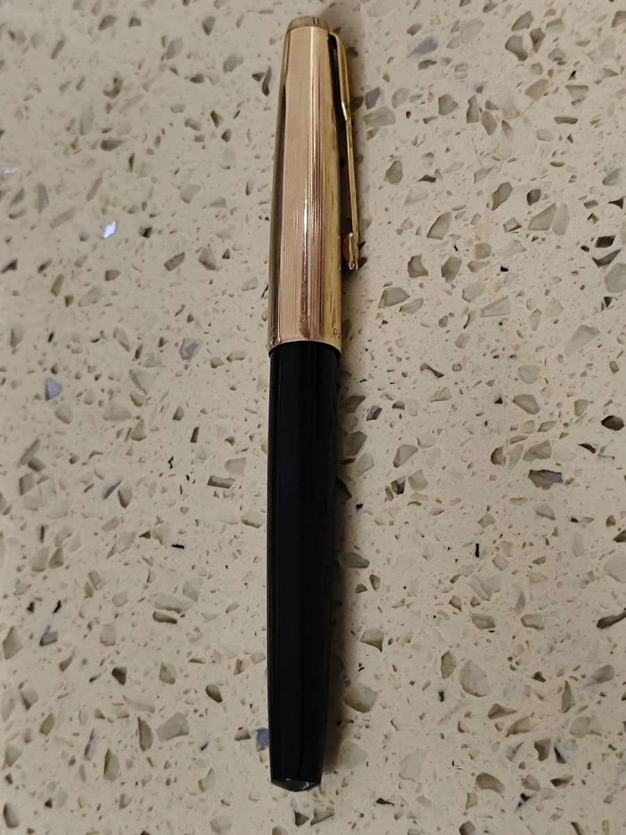 Vintage USA Parker 51 Back Fountain Pen, GT, 1/10 12K Rolled Gold