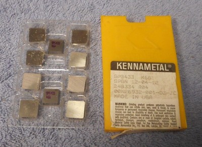 KENNAMETAL    CARBIDE  INSERTS    SPG 433     GRADE  K68       PACK OF  10