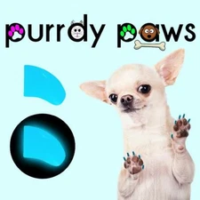 Soft Nail Caps For Dog Claws ( BLUE GLOW ) * Purrdy Paws * 7 Sizes up to Jumbo