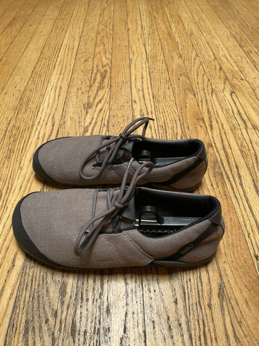 Xero Mens 10 Hanna Hemp Minimalist Bearfoot Sneaker Grey Canvas