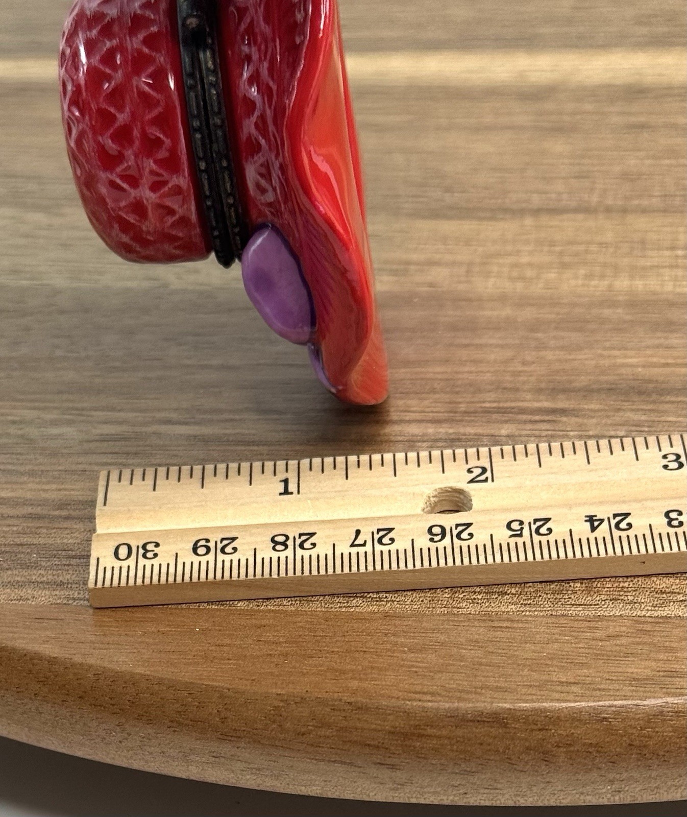 Porcelain Hinged Trinket Box Red Hat #3