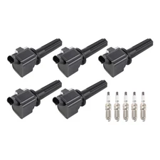 Pack of 5 Ignition Coil + Spark Plugs For Chevrolet Colorado GMC Canyon Hummer