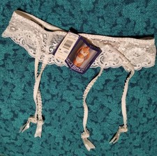 NWT Lily of France White Lace Garter Belt Women's Small Vintage