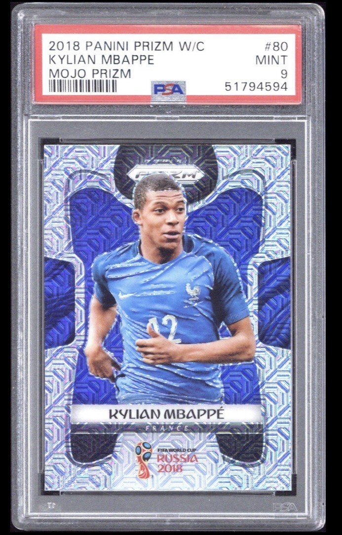 Kylian Mbappé 2018 Panini Prizm World Cup #F-KM Silver – PSA/DNA Dual Auto Grade 10
