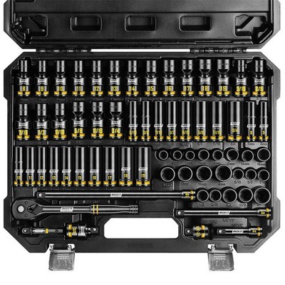 3/8'' Drive 67 Piece Metric (8-19mm) and Standard SAE (5/16''-3/4'') Socket Set