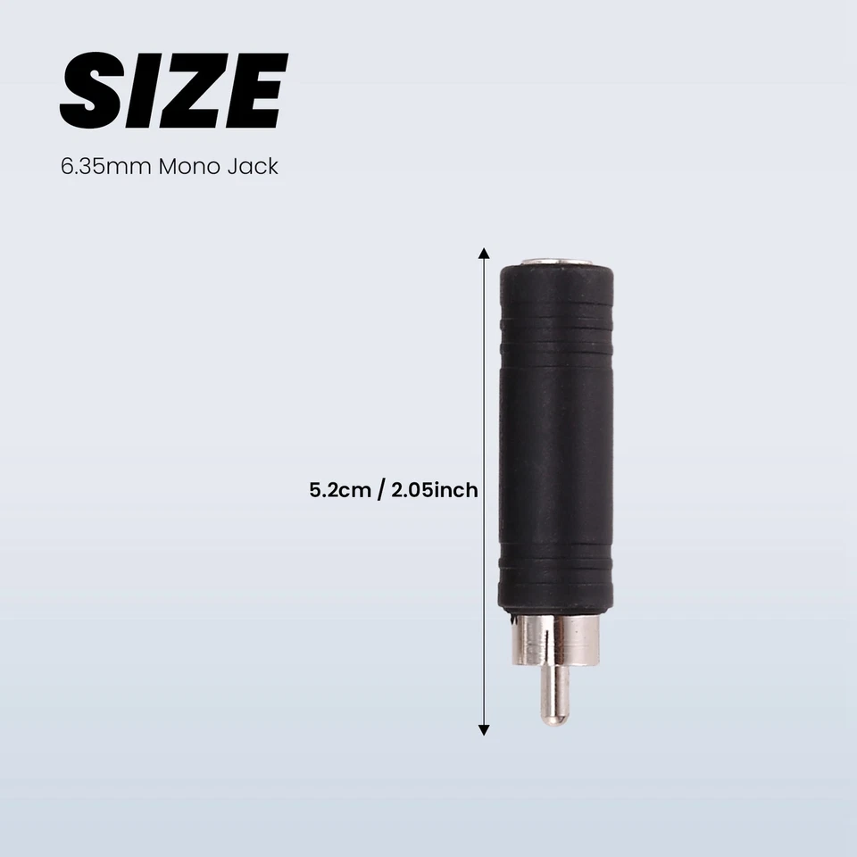 5x 6.35mm 1/4 inch Mono Female Jack to Male Plug Audio Adapter Cable5719 - Image 3 of 3