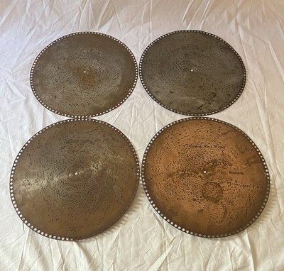 Lot of 4 Regina 15 1/2'' Music Box Metal Discs - Late 1800s