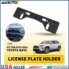 License Plate Bracket with Hardware for 2019-2024 Toyota RAV4 Front Black Mount