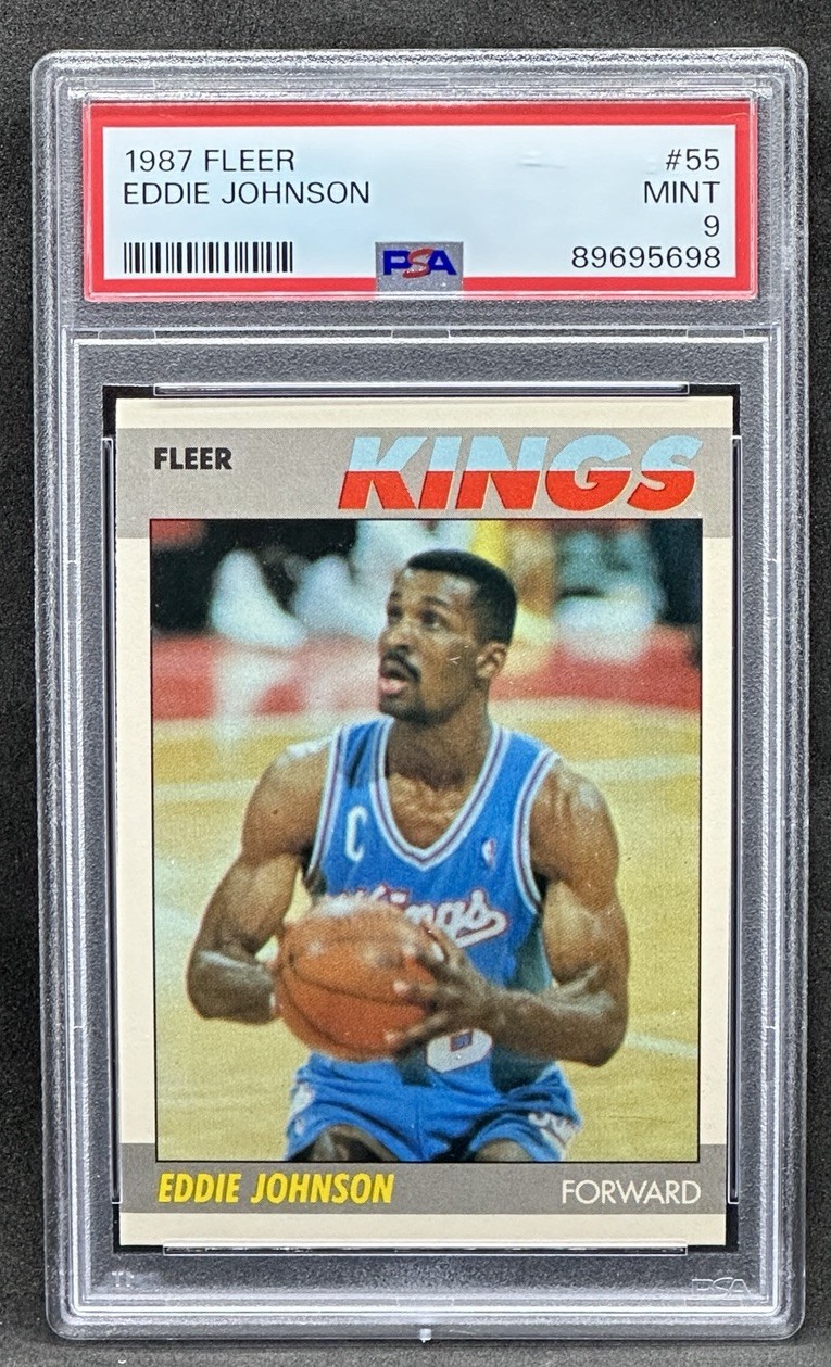 1987 Fleer Eddie Johnson #55 PSA 9 Mint Sacramento Kings