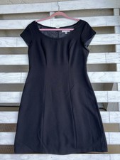 CAbi Black Dress 10 Short Sleeve Scoop Neck Work Sheath Dress Womens.